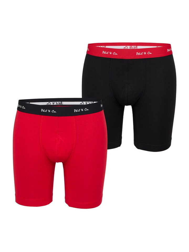 Phil & Co. Langer Boxer Long Boxer Briefs (2-St) Retroshorts - langes Bein - Jersey - ohne störendes Etikett von Phil & Co.