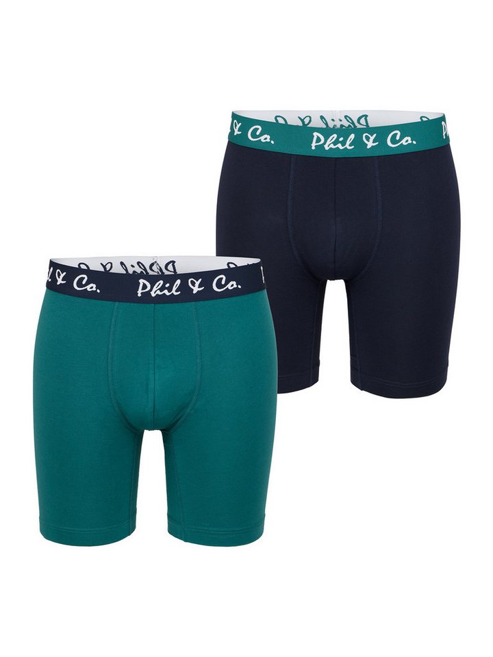 Phil & Co. Langer Boxer Long Boxer Briefs (2-St) Retroshorts - langes Bein - Jersey - ohne störendes Etikett von Phil & Co.