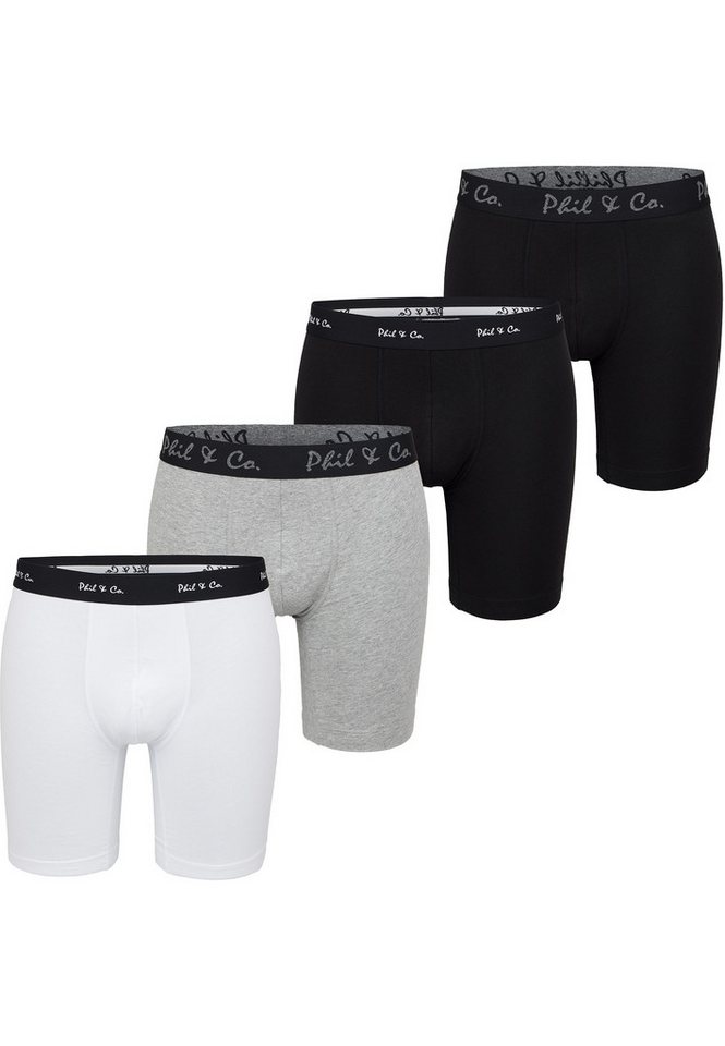 Phil & Co. Retro Boxer Long Boxer (4-St) Retroshorts - langes Bein - Jersey - ohne störendes Etikett von Phil & Co.