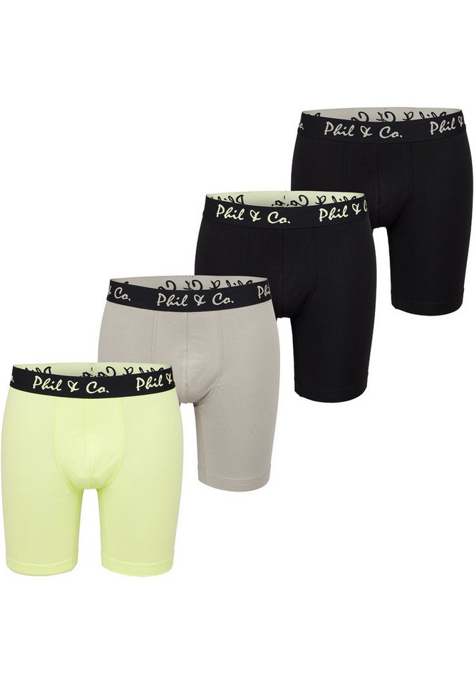 Phil & Co. Retro Boxer Long Boxer (4-St) Retroshorts - langes Bein - Jersey - ohne störendes Etikett von Phil & Co.