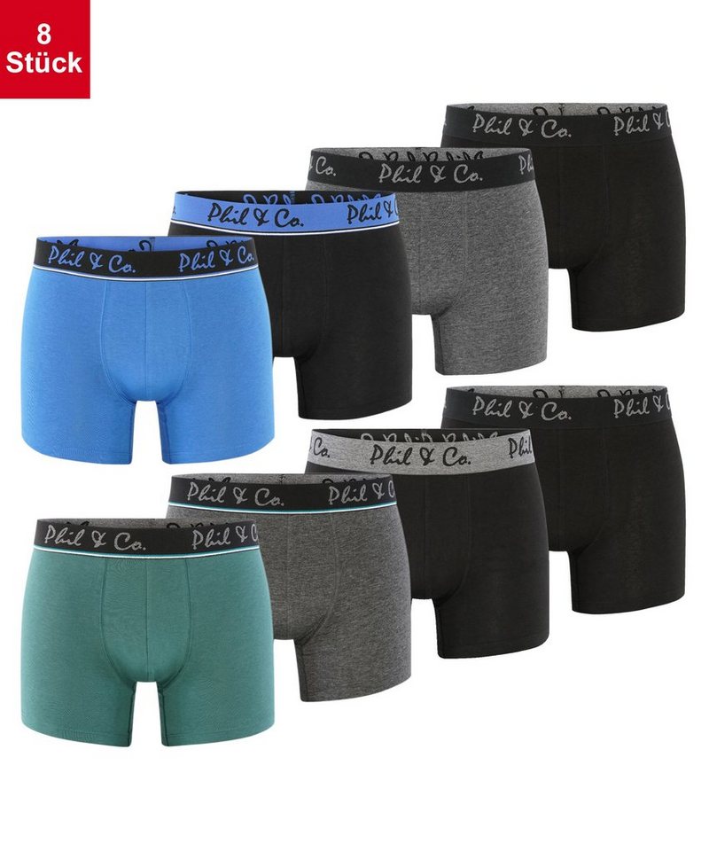 Phil & Co. Retro Pants All Styles (8-St) Boxershorts Trunks Herren bequem und stylisch von Phil & Co.