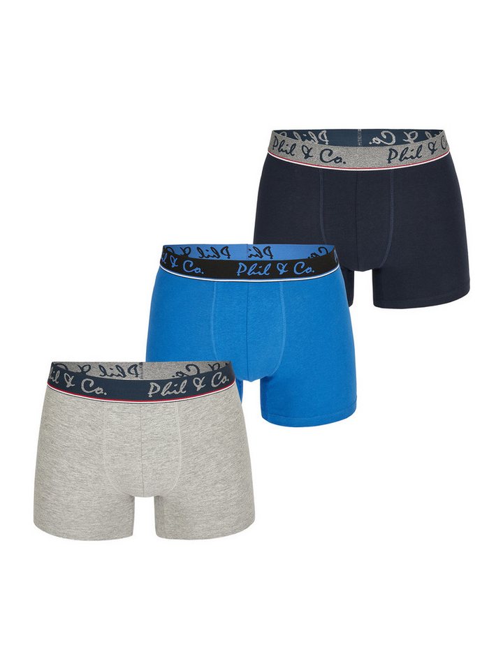 Phil & Co. Retro Pants Jersey Core Unterhose Männer enger Schnitt (3-St) Trunks Boxershorts - ohne kratzendes Etikett - 5-Piece-Cut von Phil & Co.