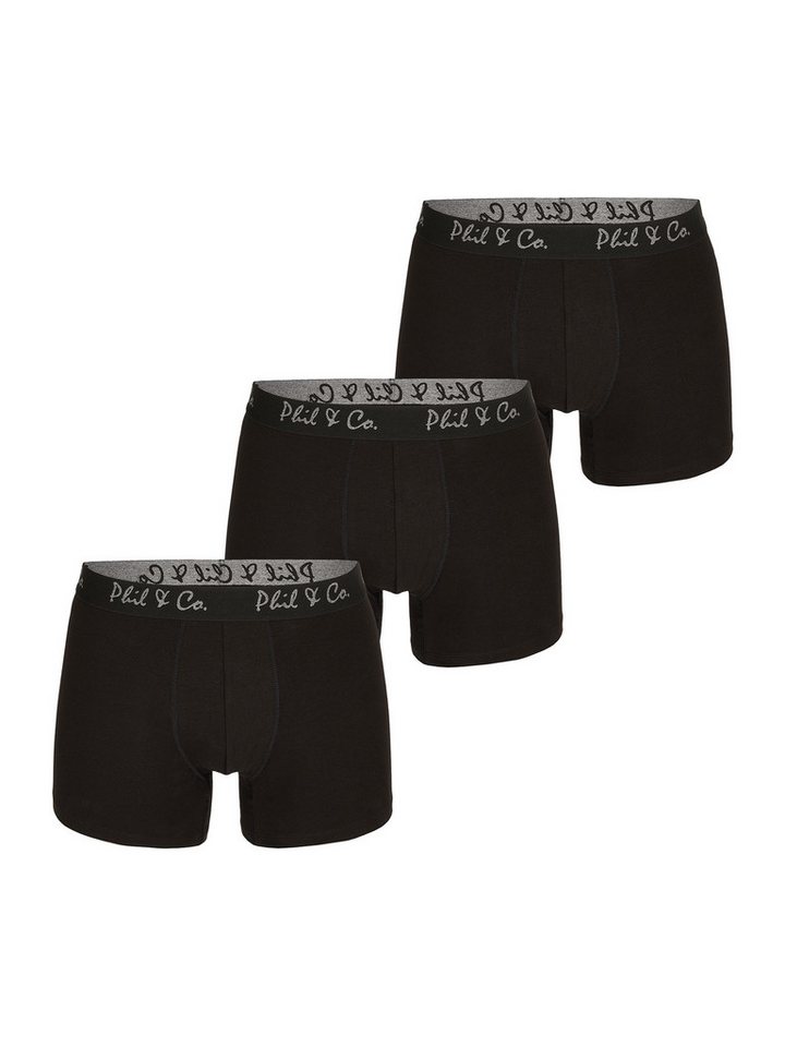 Phil & Co. Retro Pants Jersey Core Unterhose Männer enger Schnitt (3-St) Trunks Boxershorts - ohne kratzendes Etikett - 5-Piece-Cut von Phil & Co.
