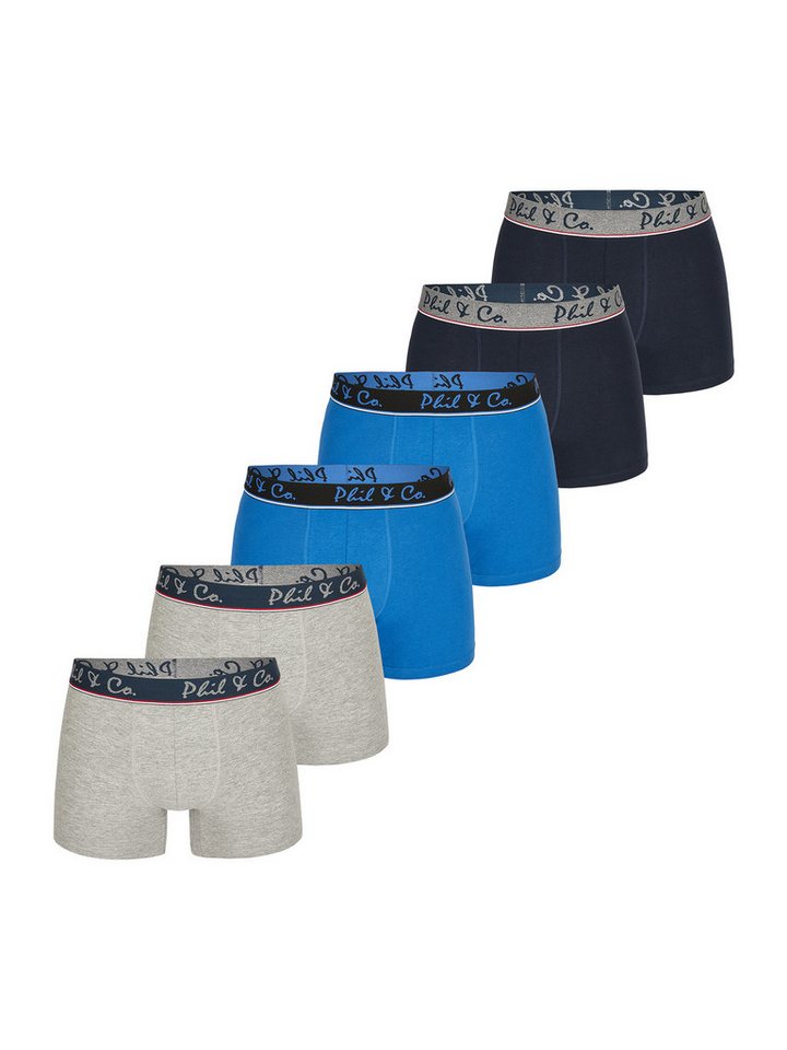 Phil & Co. Retro Pants Jersey Core Unterhose Männer enger Schnitt (6-St) Trunks Boxershorts - ohne kratzendes Etikett - 5-Piece-Cut von Phil & Co.