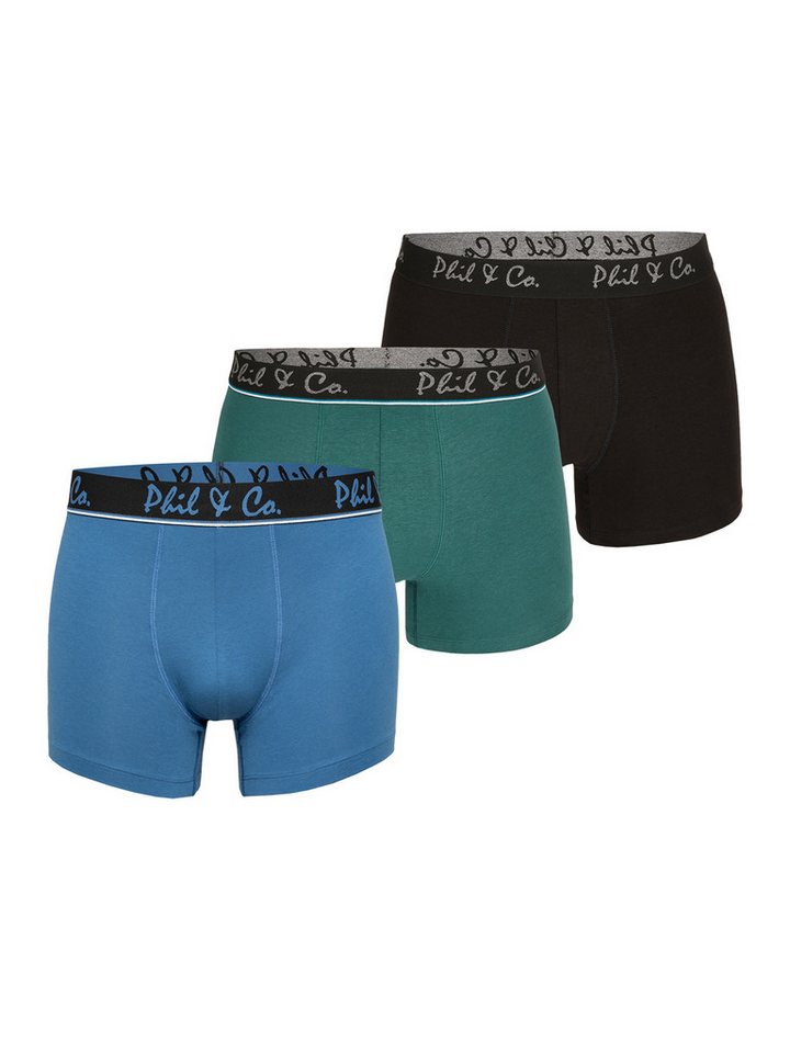 Phil & Co. Retro Pants Jersey Core Unterhose Männer enger Schnitt (3-St) Trunks Boxershorts - ohne kratzendes Etikett - 5-Piece-Cut von Phil & Co.