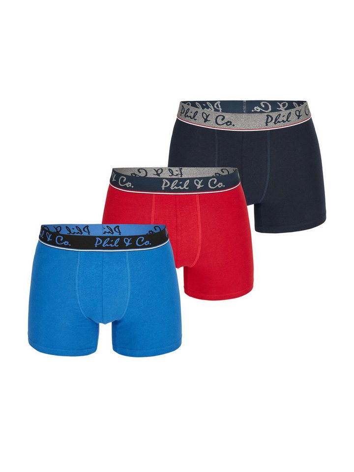 Phil & Co. Retro Pants Jersey Core Unterhose Männer enger Schnitt (3-St) Trunks Boxershorts - ohne kratzendes Etikett - 5-Piece-Cut von Phil & Co.