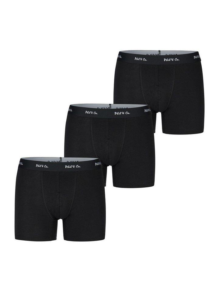 Phil & Co. Retro Pants Jersey Core Unterhose Männer enger Schnitt (3-St) Trunks Boxershorts - ohne kratzendes Etikett - 5-Piece-Cut von Phil & Co.