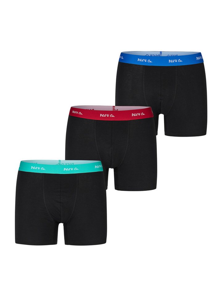 Phil & Co. Retro Pants Jersey Core Unterhose Männer enger Schnitt (3-St) Trunks Boxershorts - ohne kratzendes Etikett - 5-Piece-Cut von Phil & Co.