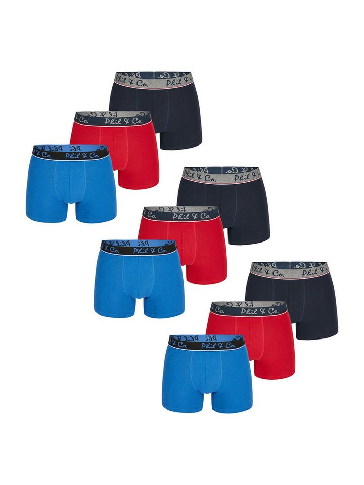 Phil & Co. Retro Pants Jersey Core Unterhose Männer enger Schnitt (9-St) Trunks Boxershorts - ohne kratzendes Etikett - 5-Piece-Cut von Phil & Co.
