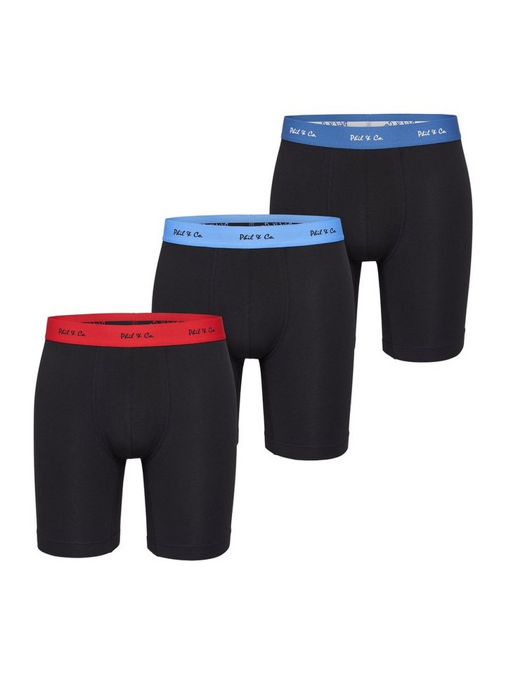 Phil & Co. Langer Boxer Long Boxer Briefs (3-St) Retroshorts - langes Bein - Jersey - ohne störendes Etikett von Phil & Co.
