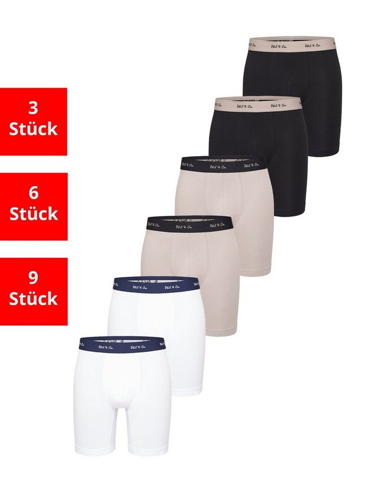 Phil & Co. Langer Boxer Long Boxer Briefs (6-St) Retroshorts - langes Bein - Jersey - ohne störendes Etikett von Phil & Co.