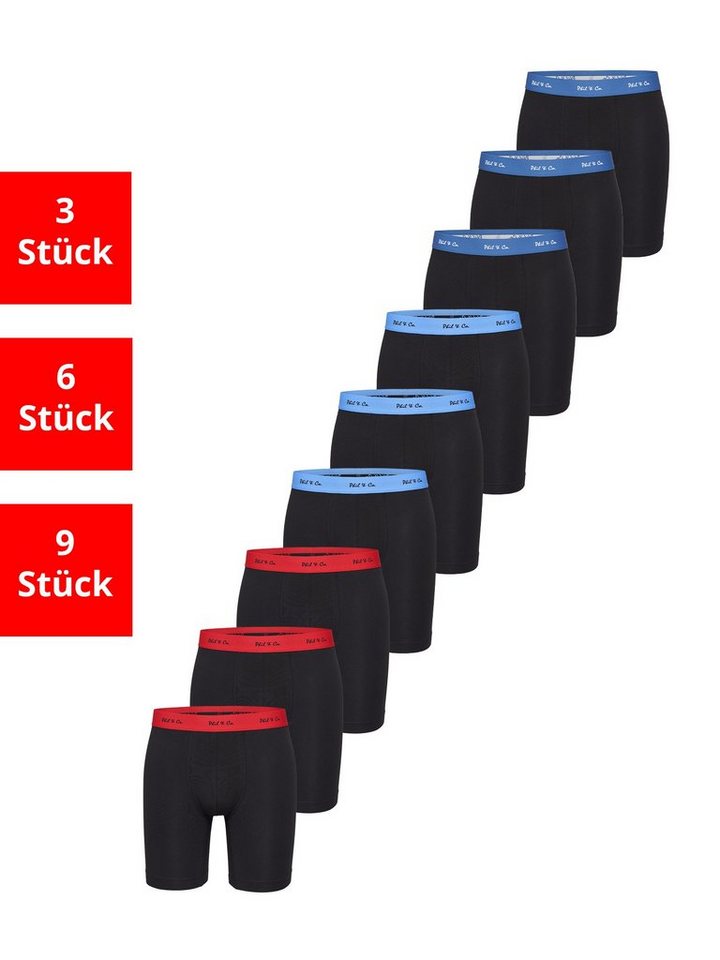 Phil & Co. Langer Boxer Long Boxer Briefs (9-St) Retroshorts - langes Bein - Jersey - ohne störendes Etikett von Phil & Co.