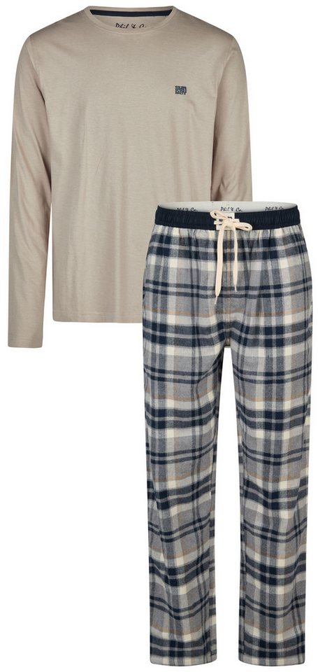 Phil & Co. Schlafanzug Cool Escapade (Set, 2 tlg., 2-teilig) Herren Pyjama lang Baumwolle Flanell Hose Langarm von Phil & Co.