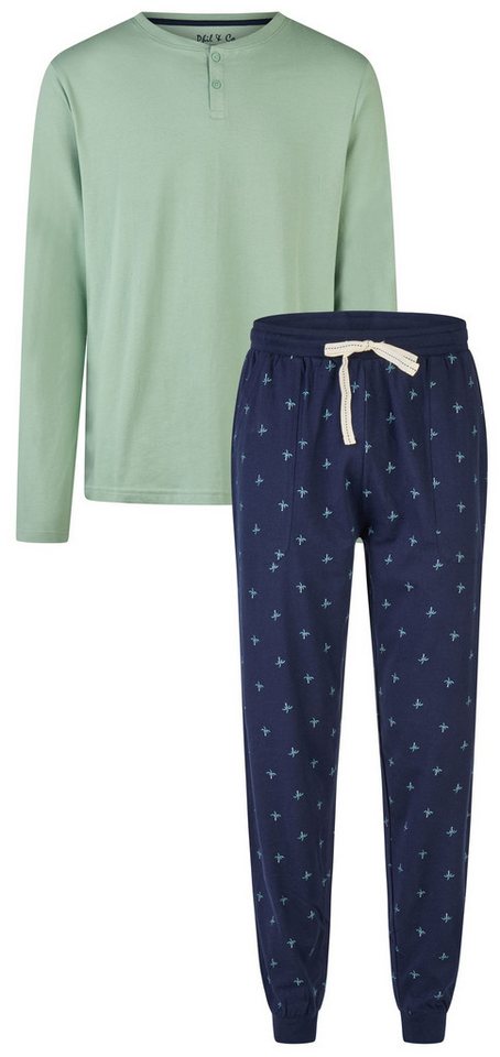 Phil & Co. Schlafanzug Easy Sleep (Set, 2 tlg., 2-teilig) Herren Schlafanzug Pyjama lang Baumwolle geknöpft von Phil & Co.