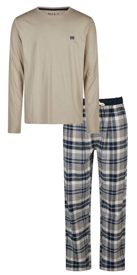 Phil & Co. Schlafanzug Herren Pyjama mit Flanell Hose (2 tlg) Modisches Design von Phil & Co.