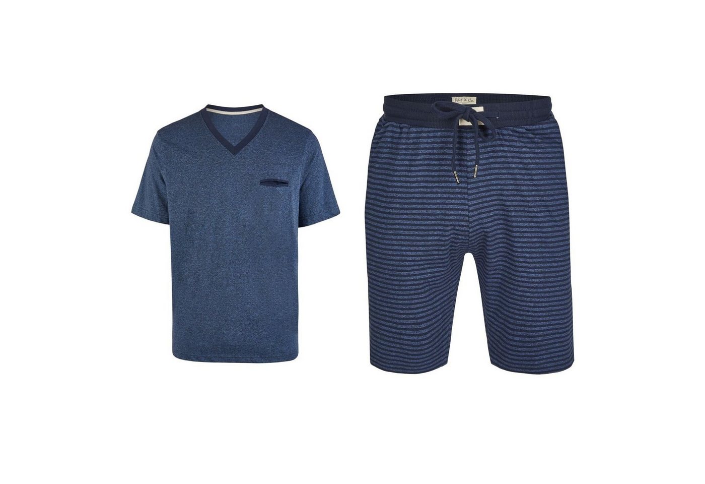 Phil & Co. Schlafanzug Herren Pyjama kurz Schlafanzug Bermuda Short kurzarm navy von Phil & Co.