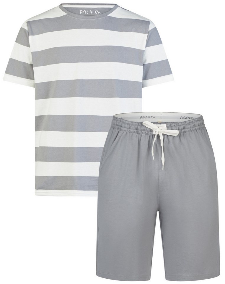 Phil & Co. Shorty Chill Trek (Set, 2 tlg., 2-teilig) Herren Pyjama kurz Baumwolle Kurzarm Shorty von Phil & Co.
