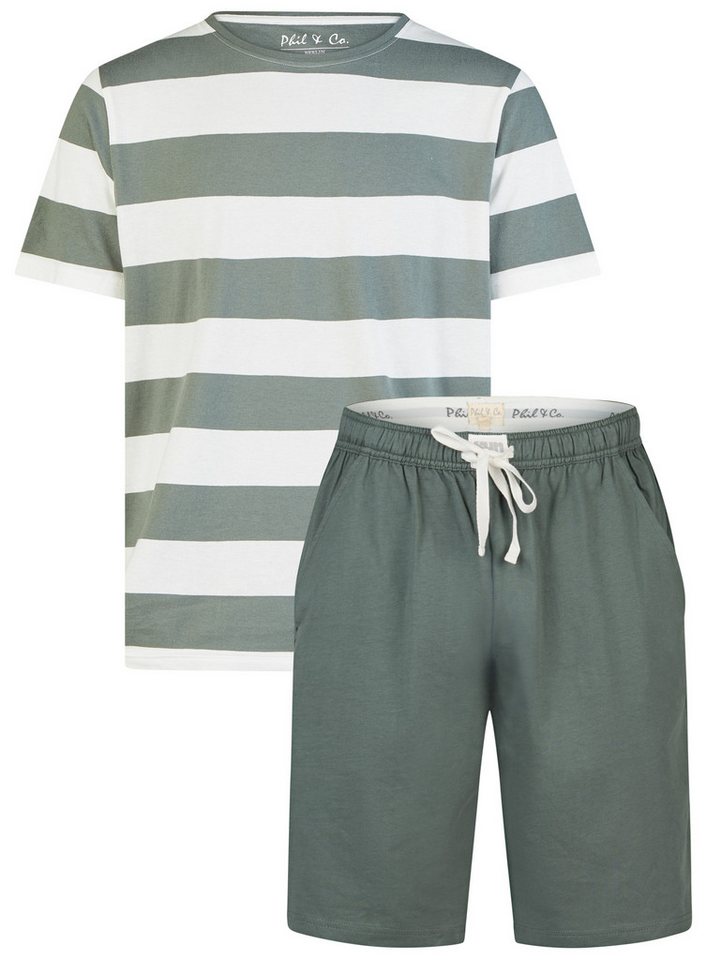 Phil & Co. Shorty Chill Trek (Set, 2 tlg., 2-teilig) Herren Pyjama kurz Baumwolle Kurzarm Shorty von Phil & Co.