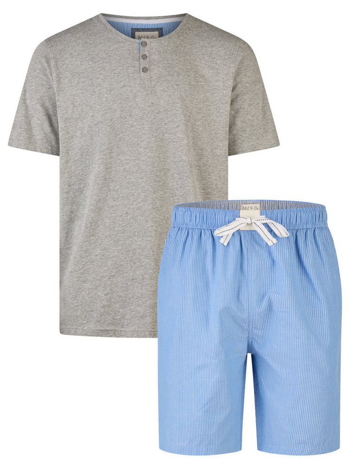 Phil & Co. Shorty Herren Pyjama kurz (2 tlg) Modisches Design von Phil & Co.