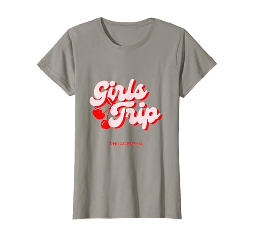 Ausflug nach Kirschen nach Philadelphia Pennsylvania Urlaub für Mädchen T-Shirt von Philadelphia Vintage Women Bachelorettes Shirts