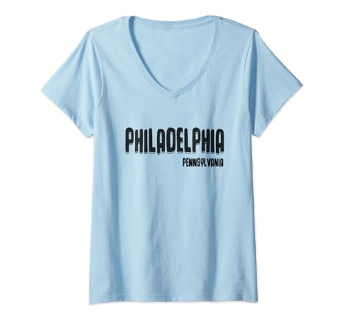 Damen Philadelphia T-Shirt mit V-Ausschnitt von Philadelphia