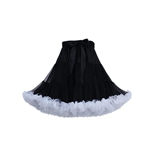 PhilaeEC Damen Petticoat Tutu Tüllrock Mehrschichtiger Puffy Cosplay Unterrock, Länge 55cm, Taille 55-95cm von PhilaeEC