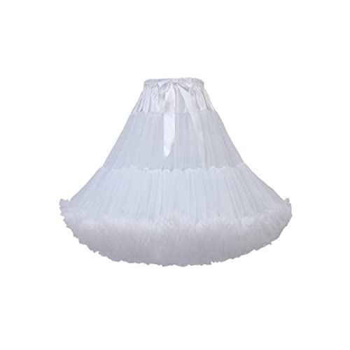 PhilaeEC Damen Petticoat Tutu Tüllrock Mehrschichtiger Puffy Cosplay Unterrock, Länge 55cm, Taille 55-95cm von PhilaeEC