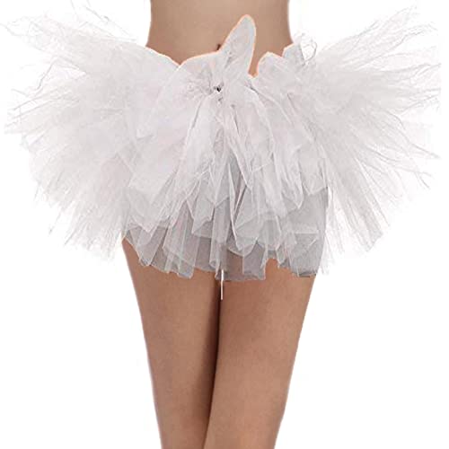 PhilaeEC Damen Tüllrock Tütü Rock Minirock 6 Lagen Petticoat Tanzkleid Dehnbaren Mini Tutu Rock Erwachsene Ballettrock Tüllrock für Party Ballett Halloween Kostüme Tanzen von PhilaeEC