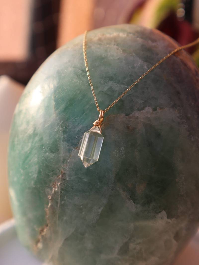 Bergkristall Kette 925 Sterling Silber Anhänger Spitze von Philiafull