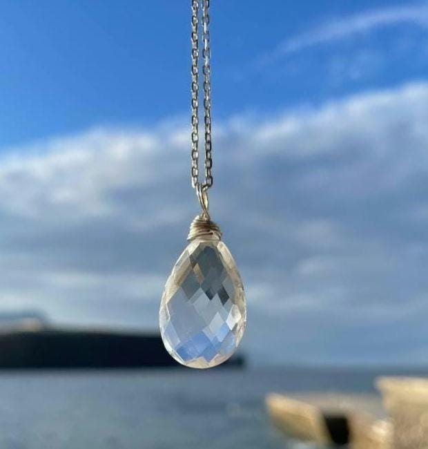 Bergkristall Kette Bergkristalltropfen Facettiert Natürlich Glasklar Heilstein Meisterheiler Anhänger 925 Sterling Silber Halskette Bergkristall Kette Bergkristalltropfen Facettiert Natürlich Glasklar Heilstein Meisterheiler Anhänger 925 Sterling Silber Halskette von Philiafull