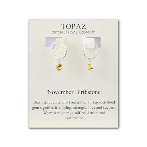 November Geburtsstein-Creolen mit Topas-Zirkondia®-Kristallen von Philip Jones