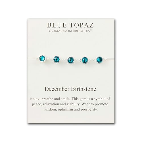 Philip Jones Geburtsstein-Armband für Dezember mit Blautopas-Zirkondia®-Kristallen von Philip Jones