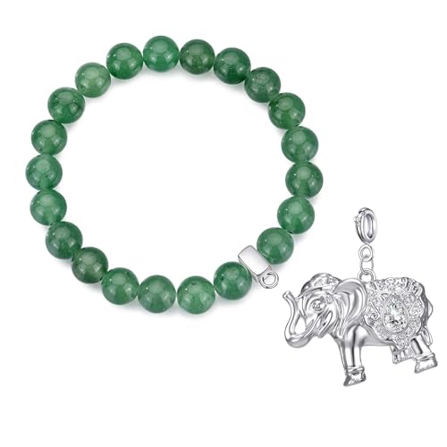 Philip Jones Elefant-grüner Aventurin-Edelstein-Charme-Armband von Philip Jones