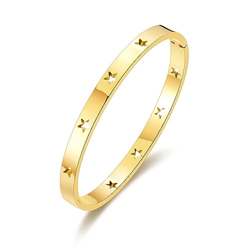 Philip Jones Gold Plated Stainless Steel Star BangleQ von Philip Jones