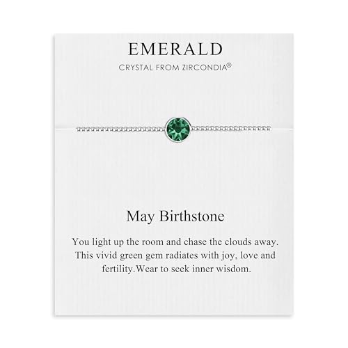 Philip Jones Mai (Smaragd) Geburtsstein-Armband mit Zircondia®-Kristallen von Philip Jones