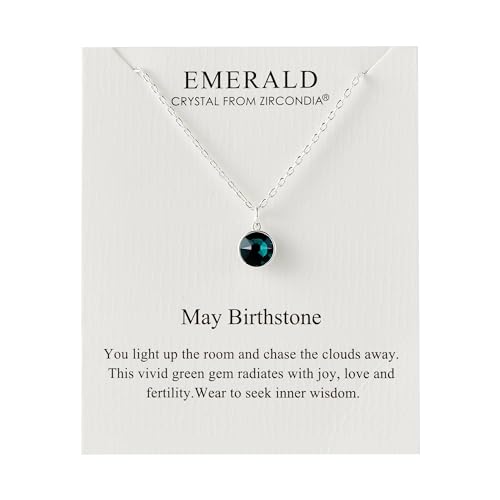 Philip Jones Mai (Smaragd) Geburtsstein-Halskette mit Zircondia®-Kristallen von Philip Jones