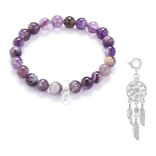 Philip Jones Traumfänger-Amethyst-Edelstein-Charme-Armband von Philip Jones