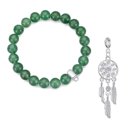 Philip Jones Traumfänger-Armband aus grünem Aventurin-Edelstein von Philip Jones