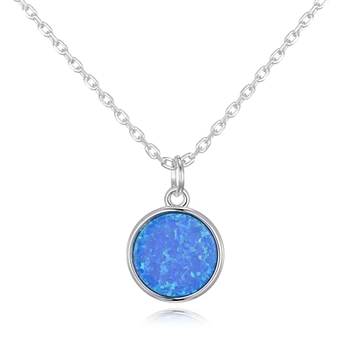 Philip Jones Versilberte synthetische Blaue Opal-Halskette von Philip Jones