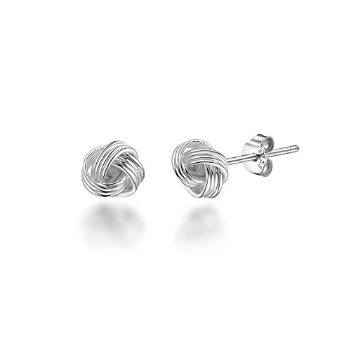 Sterling Silber 4mm Liebesknoten Ohrringe von Philip Jones