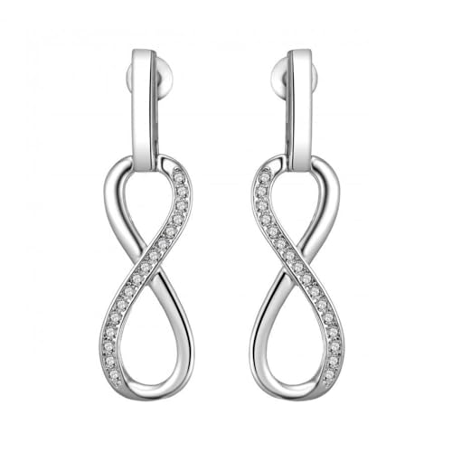 Unendlich tief fallende Silberohrringe mit österreichischen Kristallen von Philip Jones