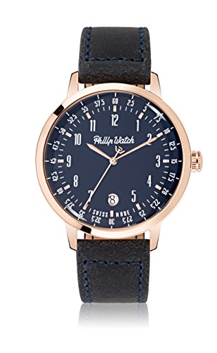 PHILIP WATCH Herren Analog Quarz Uhr mit Leder Armband R8251598001 von Philip Watch