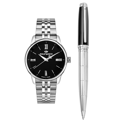 Philip Watch Special Pack Herrenuhr und Stift, Uhrzeit und Datum, analog, wasserdicht, Anniversary-Kollektion – R8253150043 von Philip Watch