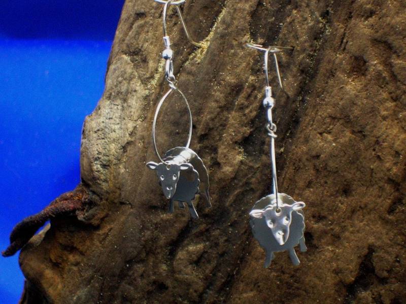 3D Schaf Ohrringe Handgemachte Bauernhof Tier Schmuck von PhilipTulley