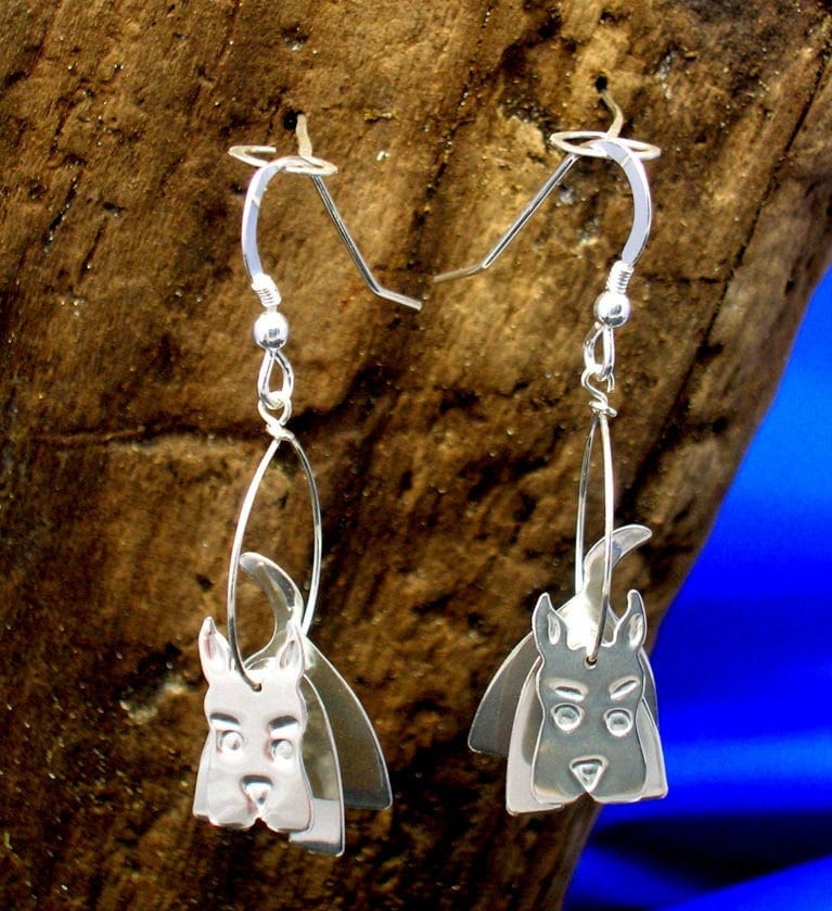 Handgemachte Sterling Silber 3D Scottie Hund Ohrringe Scottish Terrier Schmuck von PhilipTulley
