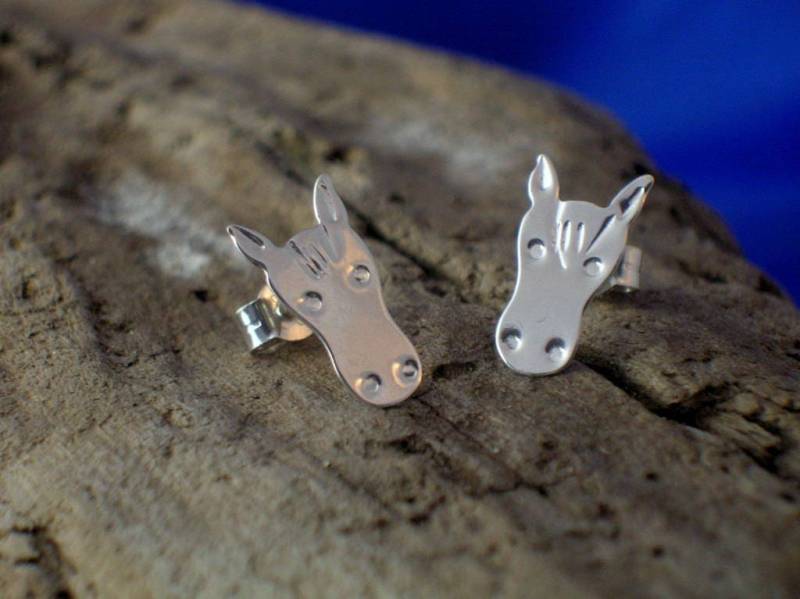 Handmade Sterling Silber Pferdekopf Ohrstecker Schmuck Von Pferden Handmade Sterling Silber Pferdekopf Ohrstecker Schmuck Von Pferden von PhilipTulley