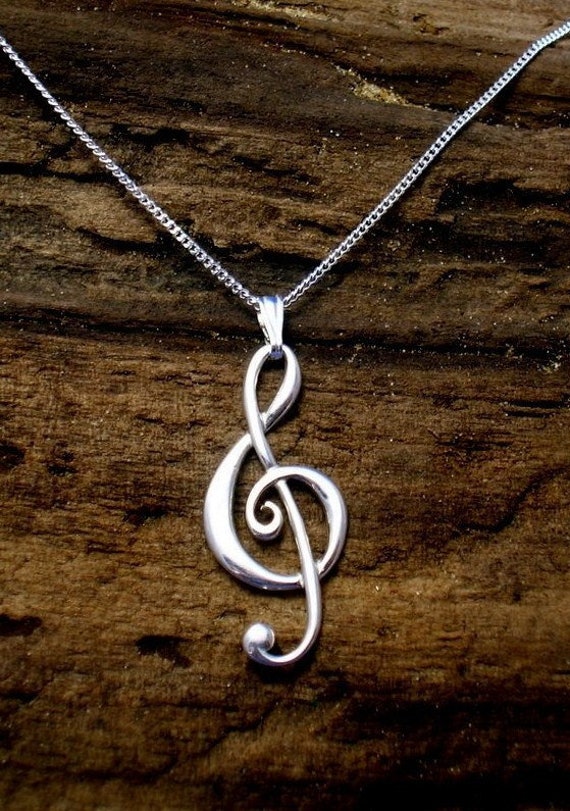 925 Sterling Silber Violinschlüssel Anhänger Handgemachtes Geschenk Für Musik-Liebhaber von PhilipTulley