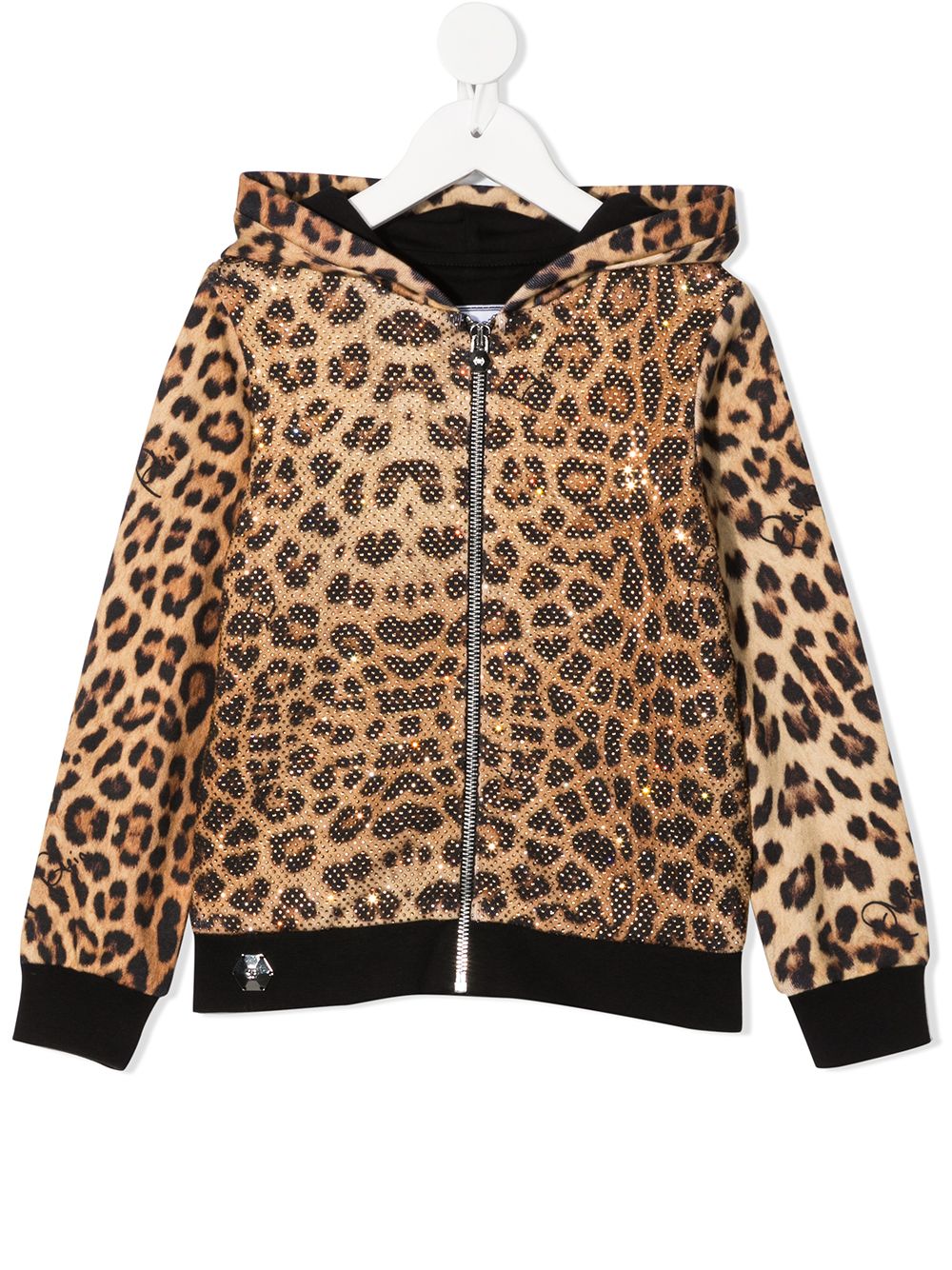 Philipp Plein Junior Hoodie mit Leoparden-Print - Nude von Philipp Plein Junior