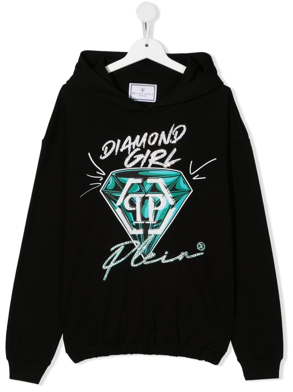 Philipp Plein Junior Hoodie mit Rautenmuster - Schwarz von Philipp Plein Junior