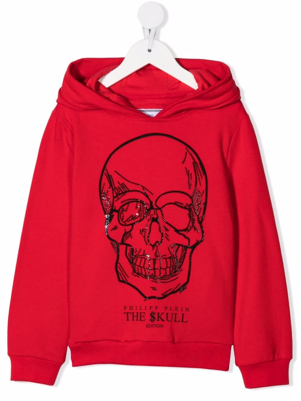 Philipp Plein Junior Hoodie mit Totenkopf - Rot von Philipp Plein Junior